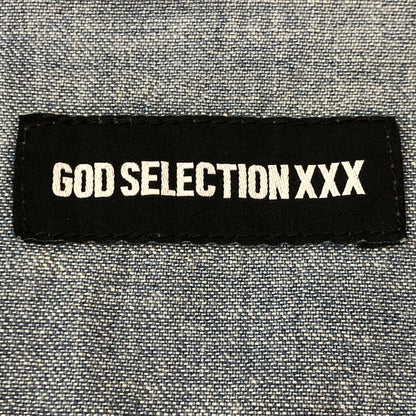 【中古品】【メンズ】 GOD SELECTION XXX ゴッドセレクション トリプルエックス L/S DAMAGE DENIM WESTERN SHIRT GX-A20-SH-03 ロングスリーブ ダメージ デニム ウエスタン シャツ 長袖 トップス 142-250709-yo-16-fuz サイズ：S カラー：ライトインディゴ 万代Net店
