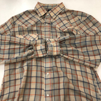 【中古品】【メンズ】 Levi's リーバイス 70's BIG E CHECK WESTERN SHIRT VINTAGE 70年代 ビッグE チェック ウエスタン シャツ 長袖 トップス ヴィンテージ 145-250715-yo-07-tei サイズ：L カラー：グレー 万代Net店