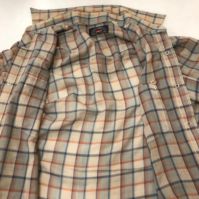 【中古品】【メンズ】 Levi's リーバイス 70's BIG E CHECK WESTERN SHIRT VINTAGE 70年代 ビッグE チェック ウエスタン シャツ 長袖 トップス ヴィンテージ 145-250715-yo-07-tei サイズ：L カラー：グレー 万代Net店