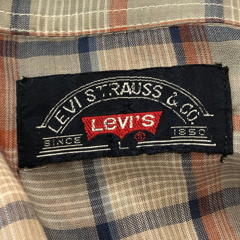 【中古品】【メンズ】 Levi's リーバイス 70's BIG E CHECK WESTERN SHIRT VINTAGE 70年代 ビッグE チェック ウエスタン シャツ 長袖 トップス ヴィンテージ 145-250715-yo-07-tei サイズ：L カラー：グレー 万代Net店
