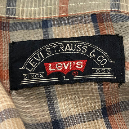 【中古品】【メンズ】 Levi's リーバイス 70's BIG E CHECK WESTERN SHIRT VINTAGE 70年代 ビッグE チェック ウエスタン シャツ 長袖 トップス ヴィンテージ 145-250715-yo-07-tei サイズ：L カラー：グレー 万代Net店