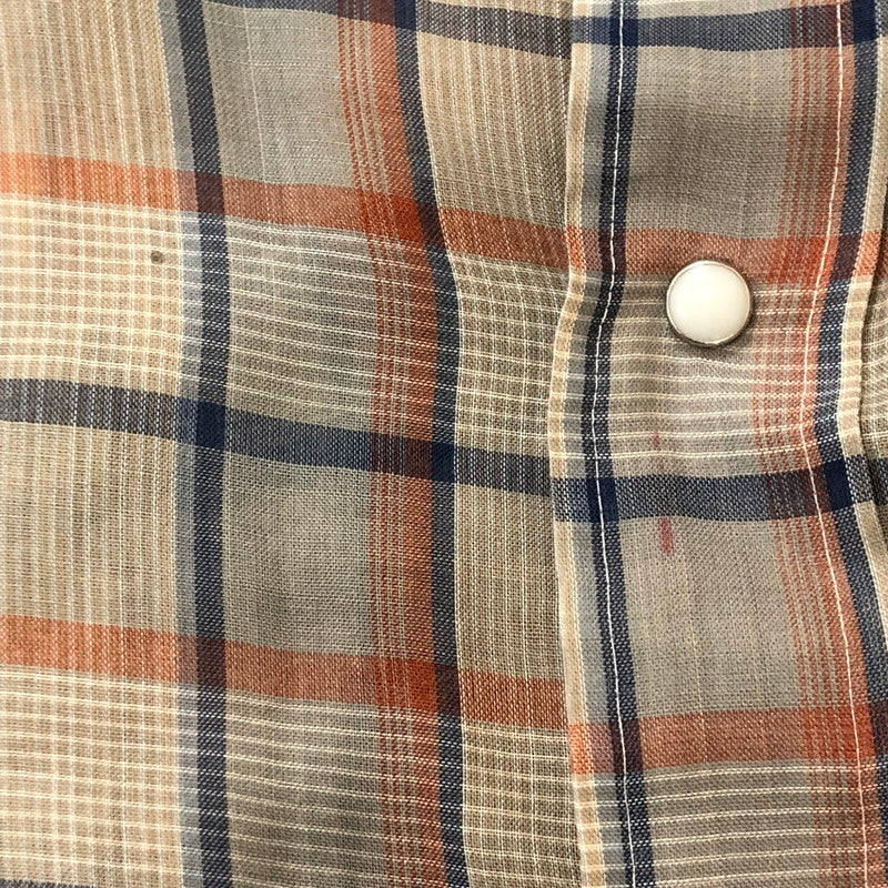 【中古品】【メンズ】 Levi's リーバイス 70's BIG E CHECK WESTERN SHIRT VINTAGE 70年代 ビッグE チェック ウエスタン シャツ 長袖 トップス ヴィンテージ 145-250715-yo-07-tei サイズ：L カラー：グレー 万代Net店