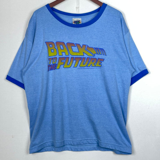 【中古品】【メンズ】 THUNDER CREEK サンダー クリーク BACK TO THE FUTURE RINGER TEE バック トゥー ザ フューチャー Tシャツ 半袖 トップス 145-260731-sa-05-tei サイズ：L カラー：ブルー 万代Net店