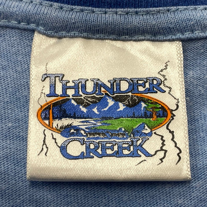 【中古品】【メンズ】 THUNDER CREEK サンダー クリーク BACK TO THE FUTURE RINGER TEE バック トゥー ザ フューチャー Tシャツ 半袖 トップス 145-260731-sa-05-tei サイズ：L カラー：ブルー 万代Net店