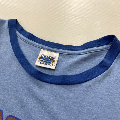 【中古品】【メンズ】 THUNDER CREEK サンダー クリーク BACK TO THE FUTURE RINGER TEE バック トゥー ザ フューチャー Tシャツ 半袖 トップス 145-260731-sa-05-tei サイズ：L カラー：ブルー 万代Net店