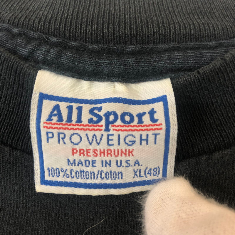 【現状渡し品】【メンズ】 ALL SPORT オールスポーツ 90’s S/S LOGO PRINT TEE 90年代 ショートスリーブ ロゴ プリント Tシャツ 半袖 トップス USA製 145-260128-ks-03-tei サイズ：XL カラー：ネイビー 万代Net店