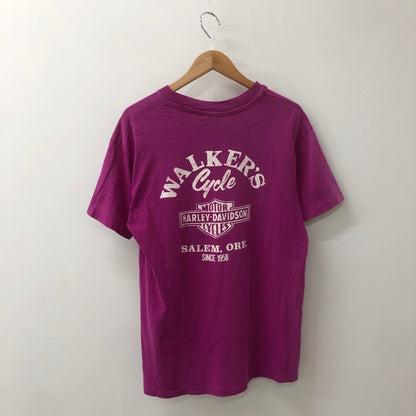 【現状渡し品】【メンズ】 HARLEY DAVIDSON ハーレーダビッドソン 80's HIBISCUS TEE VINTAGE 80年代 ハイビスカス Tシャツ 半袖 トップス ヴィンテージ HANESボディ 145-250715-yo-28-tei サイズ：L カラー：パープル 万代Net店