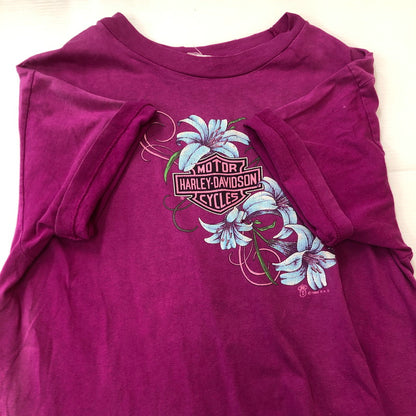 【現状渡し品】【メンズ】 HARLEY DAVIDSON ハーレーダビッドソン 80's HIBISCUS TEE VINTAGE 80年代 ハイビスカス Tシャツ 半袖 トップス ヴィンテージ HANESボディ 145-250715-yo-28-tei サイズ：L カラー：パープル 万代Net店