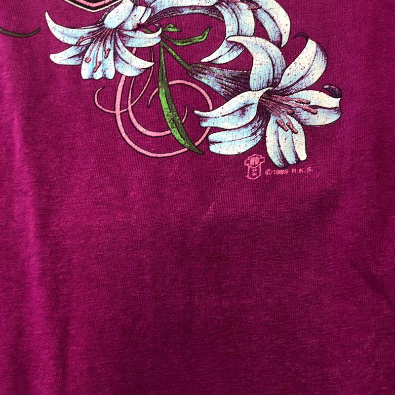 【現状渡し品】【メンズ】 HARLEY DAVIDSON ハーレーダビッドソン 80's HIBISCUS TEE VINTAGE 80年代 ハイビスカス Tシャツ 半袖 トップス ヴィンテージ HANESボディ 145-250715-yo-28-tei サイズ：L カラー：パープル 万代Net店