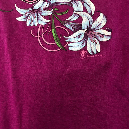 【現状渡し品】【メンズ】 HARLEY DAVIDSON ハーレーダビッドソン 80's HIBISCUS TEE VINTAGE 80年代 ハイビスカス Tシャツ 半袖 トップス ヴィンテージ HANESボディ 145-250715-yo-28-tei サイズ：L カラー：パープル 万代Net店