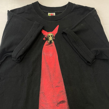 【現状渡し品】【メンズ】 FRUIT OF THE LOOM フルーツ オブ ザルーム 90's WILLIAM WEGMAN DEVIL DOG TEE 90年代 ウィリアムウェグマン デビル ドッグ Tシャツ 半袖 トップス 145-250717-yo-13-tei サイズ：L カラー：ブラック 万代Net店