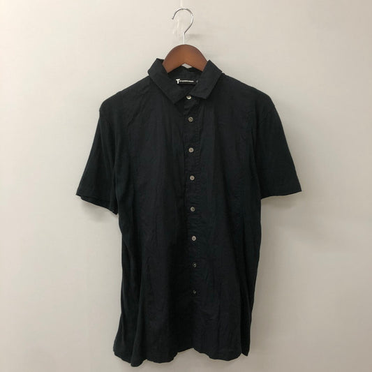 【中古品】【メンズ】 Alexander Wang アレキサンダーワン COTTON BUTTON S/S SHIRT コットン ボタン ショートスリーブ シャツ 半袖 トップス 141-250721-yo-03-tei サイズ：XS カラー：ブラック 万代Net店