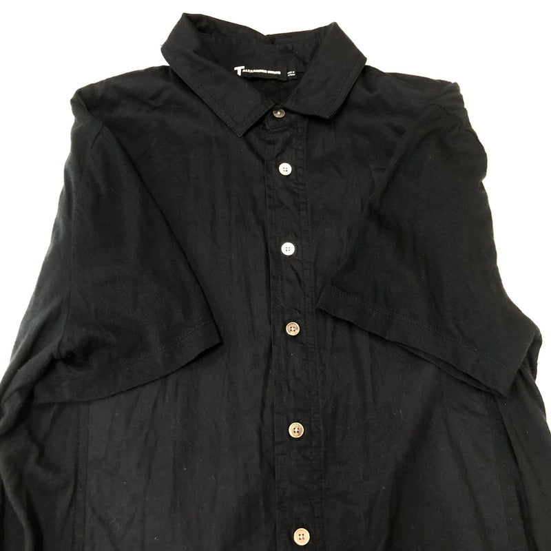 【中古品】【メンズ】 Alexander Wang アレキサンダーワン COTTON BUTTON S/S SHIRT コットン ボタン ショートスリーブ シャツ 半袖 トップス 141-250721-yo-03-tei サイズ：XS カラー：ブラック 万代Net店