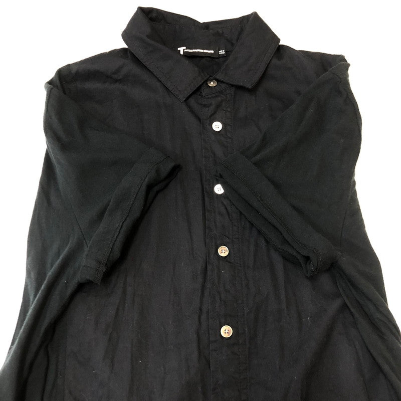 【中古品】【メンズ】 Alexander Wang アレキサンダーワン COTTON BUTTON S/S SHIRT コットン ボタン ショートスリーブ シャツ 半袖 トップス 141-250721-yo-03-tei サイズ：XS カラー：ブラック 万代Net店