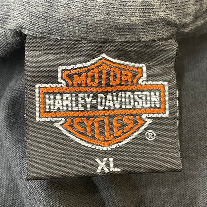 【中古品】【メンズ】 HARLEY DAVIDSON ハーレーダビッドソン 90's NEON PRINT LOGO T-SHIRT 90年代 ネオン プリント ロゴ Tシャツ 半袖 トップス シングルステッチ 145-250717-yo-36-fuz サイズ：XL カラー：ブラック 万代Net店