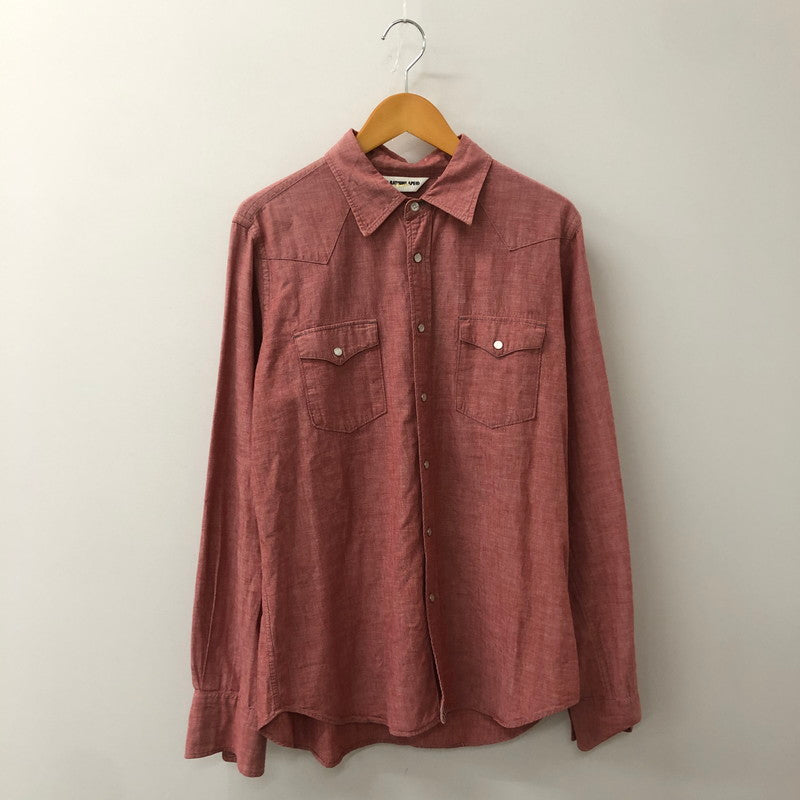 【中古品】【メンズ】 A BATHING APE アベイシングエイプ BACK LOGO WESTERN SHIRT バック ロゴ ウエスタン シャツ 長袖 トップス 142-250721-yo-07-tei サイズ：L カラー：レッド 万代Net店