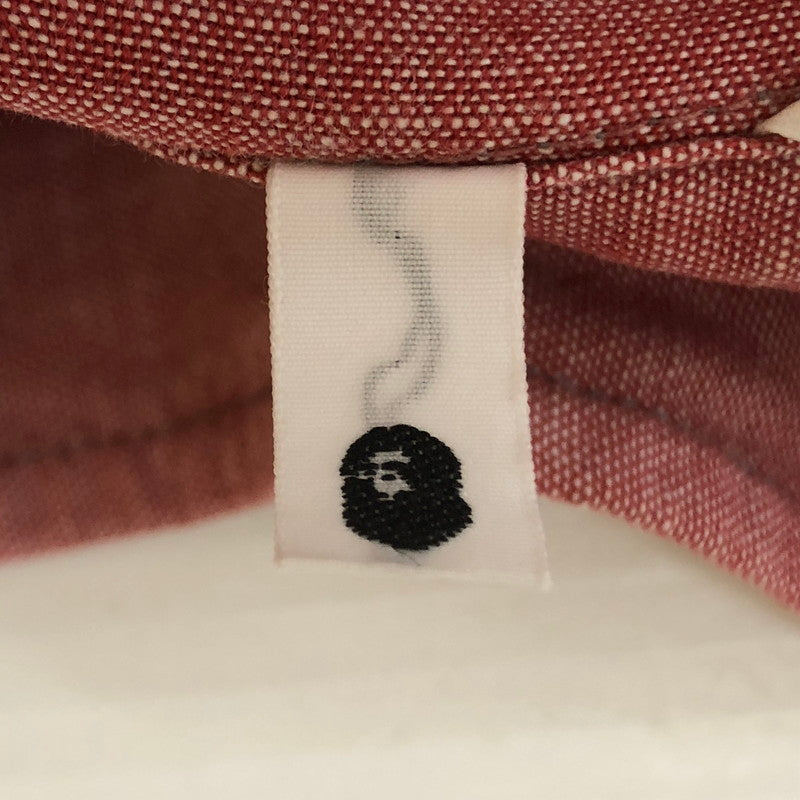 【中古品】【メンズ】 A BATHING APE アベイシングエイプ BACK LOGO WESTERN SHIRT バック ロゴ ウエスタン シャツ 長袖 トップス 142-250721-yo-07-tei サイズ：L カラー：レッド 万代Net店