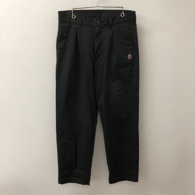 【中古品】【メンズ】 A BATHING APE アベイシングエイプ LOOSE COTTON PANTS 001PTI801017M ルーズ コットン パンツ ボトムス 153-250721-yo-29-tei サイズ：L カラー：ブラック 万代Net店