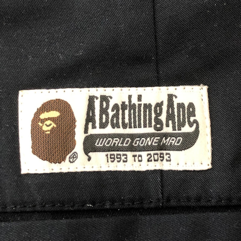 【中古品】【メンズ】 A BATHING APE アベイシングエイプ LOOSE COTTON PANTS 001PTI801017M ルーズ コットン パンツ ボトムス 153-250721-yo-29-tei サイズ：L カラー：ブラック 万代Net店