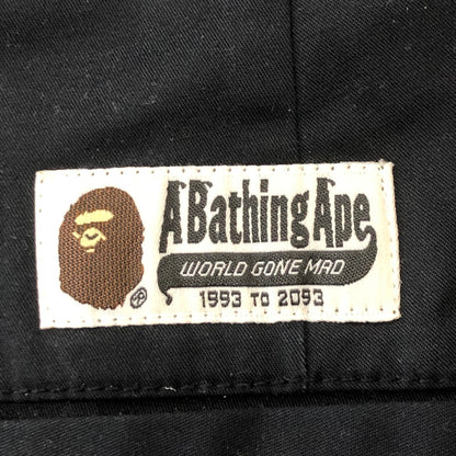 【中古品】【メンズ】 A BATHING APE アベイシングエイプ LOOSE COTTON PANTS 001PTI801017M ルーズ コットン パンツ ボトムス 153-250721-yo-29-tei サイズ：L カラー：ブラック 万代Net店