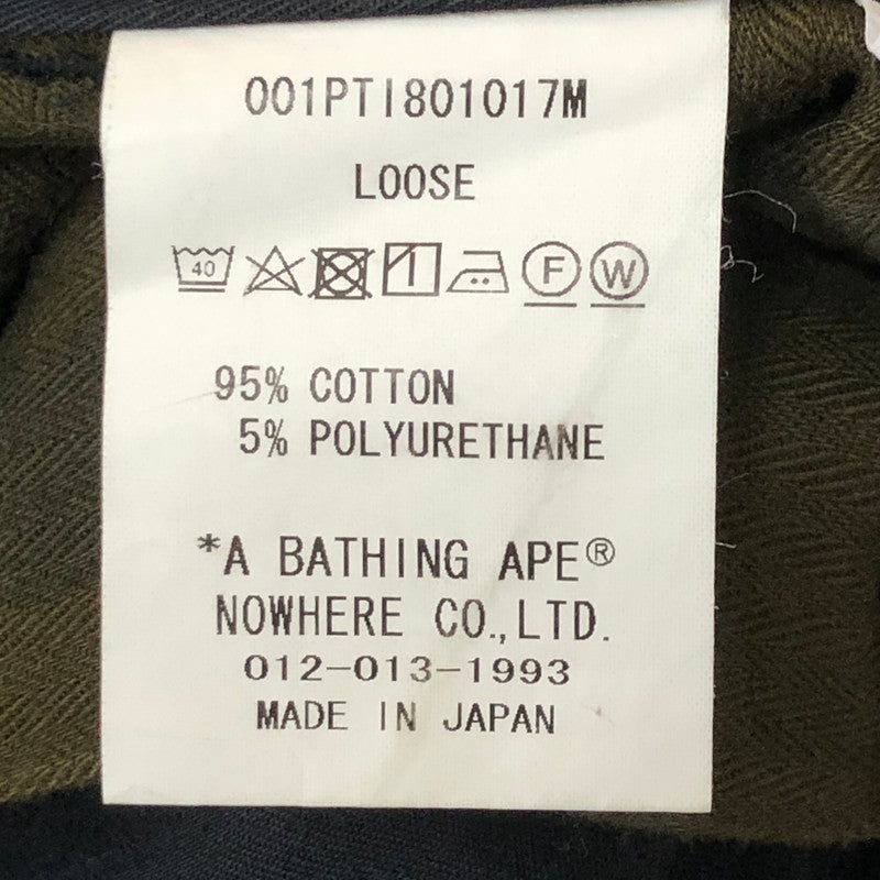 【中古品】【メンズ】 A BATHING APE アベイシングエイプ LOOSE COTTON PANTS 001PTI801017M ルーズ コットン パンツ ボトムス 153-250721-yo-29-tei サイズ：L カラー：ブラック 万代Net店