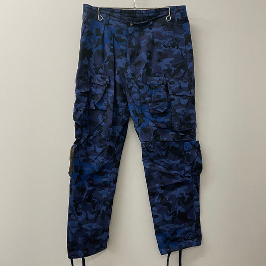 【中古品】【メンズ】 A BATHING APE アベイシングエイプ SANDCAMO MULTI POCKET WIDE FIT PANT 001PTI301009M サンドカモ マルチ ポケット ワイド フィット パンツ ボトムス 153-250717-yo-37-fuz サイズ：L カラー：ネイビー 万代Net店