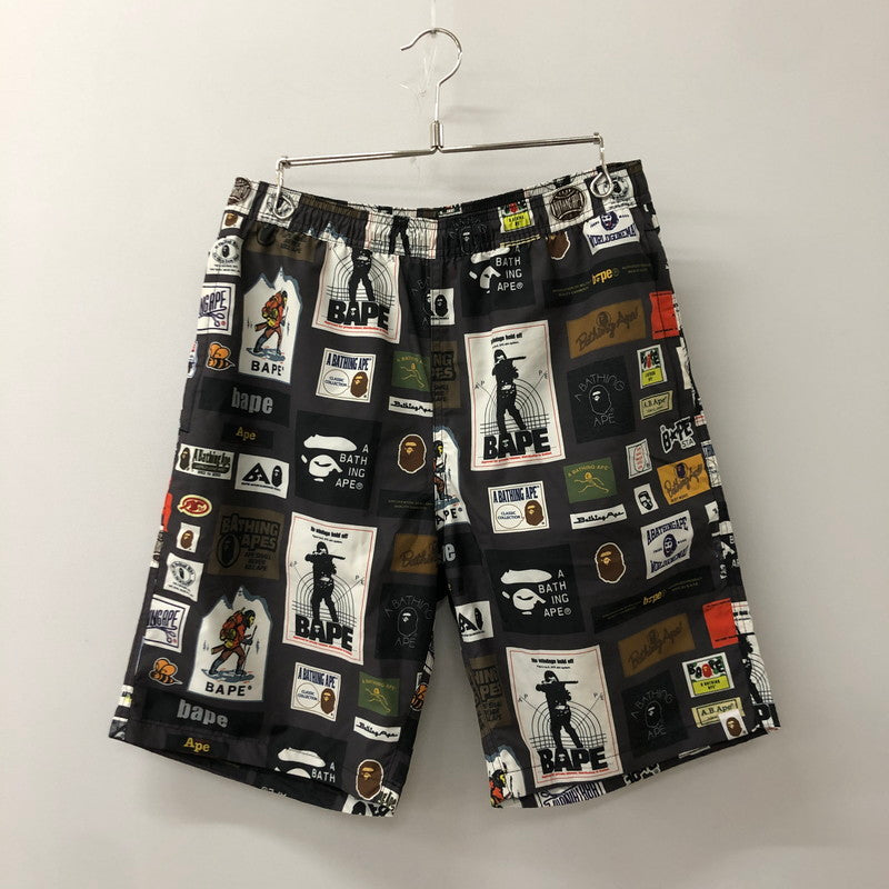 【中古品】【メンズ】 A BATHING APE アベイシングエイプ MULTI LABEL BEACH SHORTS 001SPI8010005M マルチ ラベル ビーチショーツ ショートパンツ ボトムスナイロンショートパンツ 153-250721-yo-30-tei サイズ：L カラー：マルチカラー 万代Net店