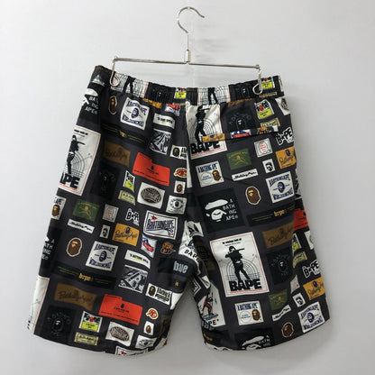 【中古品】【メンズ】 A BATHING APE アベイシングエイプ MULTI LABEL BEACH SHORTS 001SPI8010005M マルチ ラベル ビーチショーツ ショートパンツ ボトムスナイロンショートパンツ 153-250721-yo-30-tei サイズ：L カラー：マルチカラー 万代Net店
