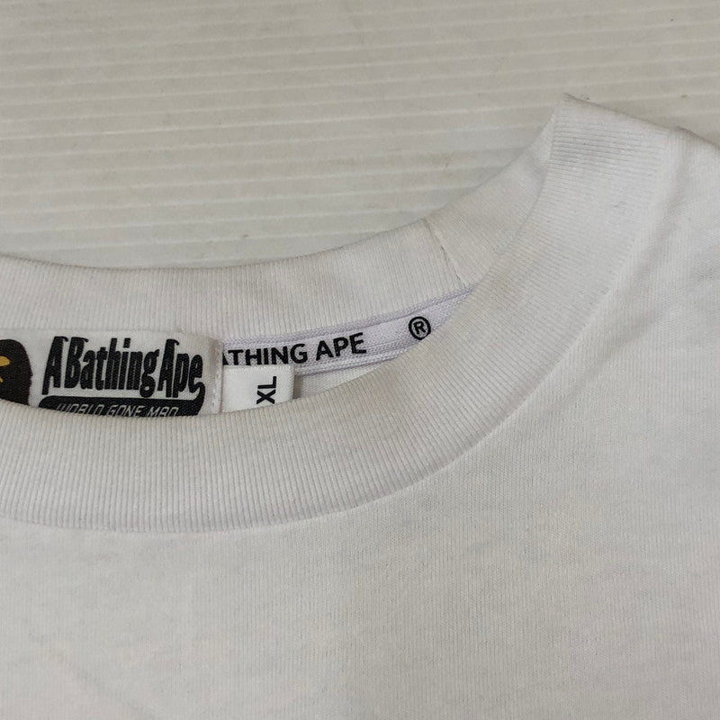 【中古品】【メンズ】 A BATHING APE アベイシングエイプ REFLECTIVE PRINT TEE 001CSJ801006M リフレクティブ プリント Tシャツ 半袖 トップス 142-250721-yo-08-tei サイズ：XL カラー：ホワイト 万代Net店