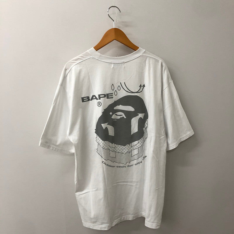 【中古品】【メンズ】 A BATHING APE アベイシングエイプ REFLECTIVE PRINT TEE 001CSJ801006M リフレクティブ プリント Tシャツ 半袖 トップス 142-250721-yo-08-tei サイズ：XL カラー：ホワイト 万代Net店