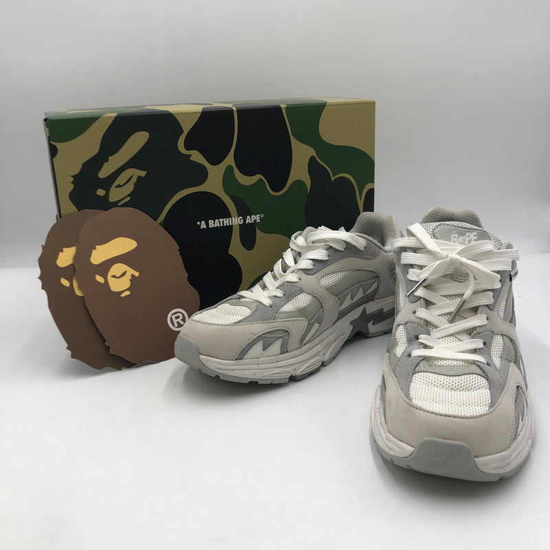 【現状渡し品】【メンズ】 A BATHING APE アベイシングエイプ SHARK STA #1 M191323 シャークスタ スニーカー 靴 162-250727-KS-14-tei カラー：WHITE 万代Net店