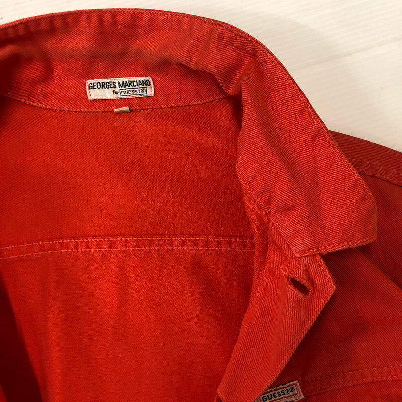 【中古品】【メンズ】 GEORGES MARCIANO FOR GUESS ジョージス マルシアーノ フォア ゲス 90’s DENIM JACKET 40849 90年代 デニム ジャケット ライトアウター 145-250721-yo-19-tei サイズ：L カラー：オレンジ 万代Net店