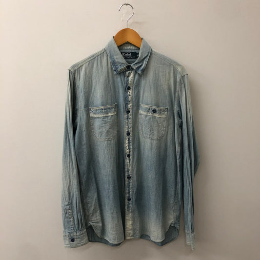 【中古品】【メンズ】 Polo by Ralph Lauren ポロバイラルフローレン L/S WASHED DENIM SHIRT ロングスリーブ ウォッシュド デニムシャツ 長袖 トップス 145-250720-kk-24-tei サイズ：S カラー：ライトインディゴ 万代Net店