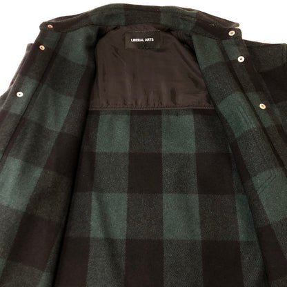 【中古品】【メンズ】 LIBERAL ARTS リベラルアーツ WOOL CHECK L/S SHIRT LA-SH-03 ウール チェック ロングスリーブ シャツ 長袖 トップス 140-250721-yo-01-tei サイズ：F カラー：グリーン 万代Net店
