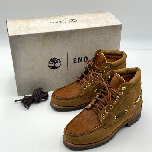 【中古美品】【メンズ】 END エンド × Timberland ティンバーランド 別注 コラボ AUTHENTIC 7EYE LUG BOOT 149FTB-A6D5V16 オーセンティック 7アイ ラグ ブーツ 靴 164-251026-yy-03-tei カラー：ブラウン 万代Net店