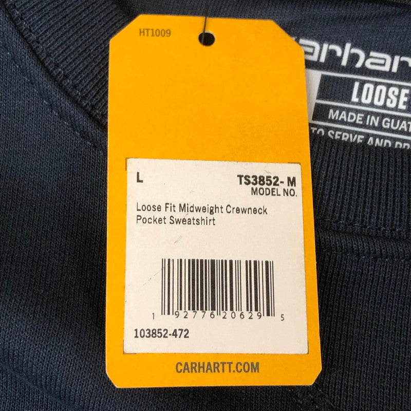 【中古美品】【メンズ】 Carhartt カーハート LOOSE FIT MID WEIGHT CREWNECK TS3852-M ルーズフィット ミッドウエイト クルーネック トップス トレーナー スウェット 145-251126-ks-23-tei サイズ：L カラー：ネイビー 万代Net店