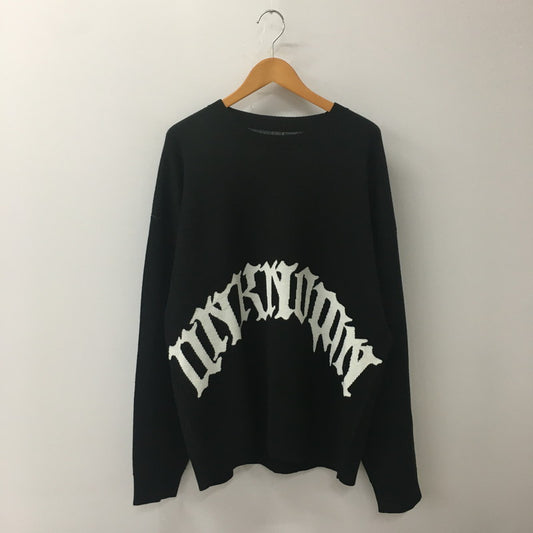 【中古美品】【メンズ】 UNKNOWN LONDON アンノウン ロンドン × HCW ヘブンキャットウェイト SKELETON KNIT SWEATER スケルトン ニット セーター トップス 142-250718-KS-12-tei サイズ：L カラー：ブラック 万代Net店