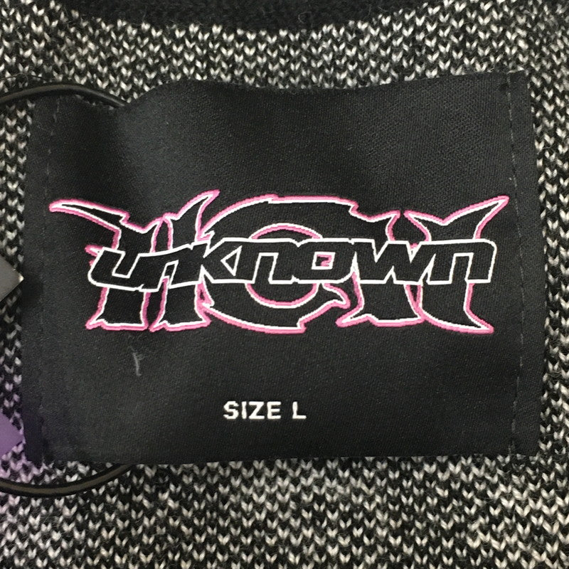 【中古美品】【メンズ】 UNKNOWN LONDON アンノウン ロンドン × HCW ヘブンキャットウェイト SKELETON KNIT SWEATER スケルトン ニット セーター トップス 142-250718-KS-12-tei サイズ：L カラー：ブラック 万代Net店