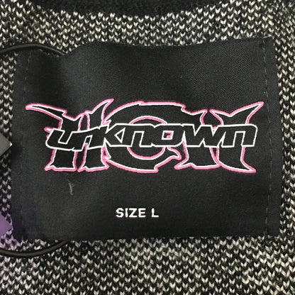 【中古美品】【メンズ】 UNKNOWN LONDON アンノウン ロンドン × HCW ヘブンキャットウェイト SKELETON KNIT SWEATER スケルトン ニット セーター トップス 142-250718-KS-12-tei サイズ：L カラー：ブラック 万代Net店