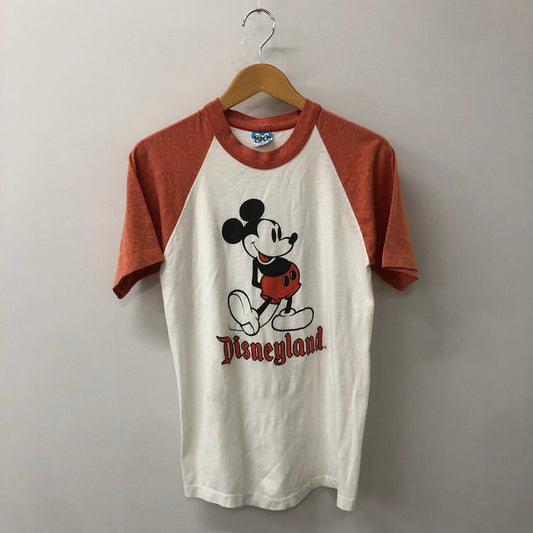 【中古品】【メンズ】 DISNEY ディズニー 90’s MICKEY RAGLAN T-SHIRT MADE IN USA 90年代 ミッキー ラグラン Tシャツ 半袖 トップス USA製 145-250726-yo-09-tei サイズ：M カラー：オレンジ 万代Net店