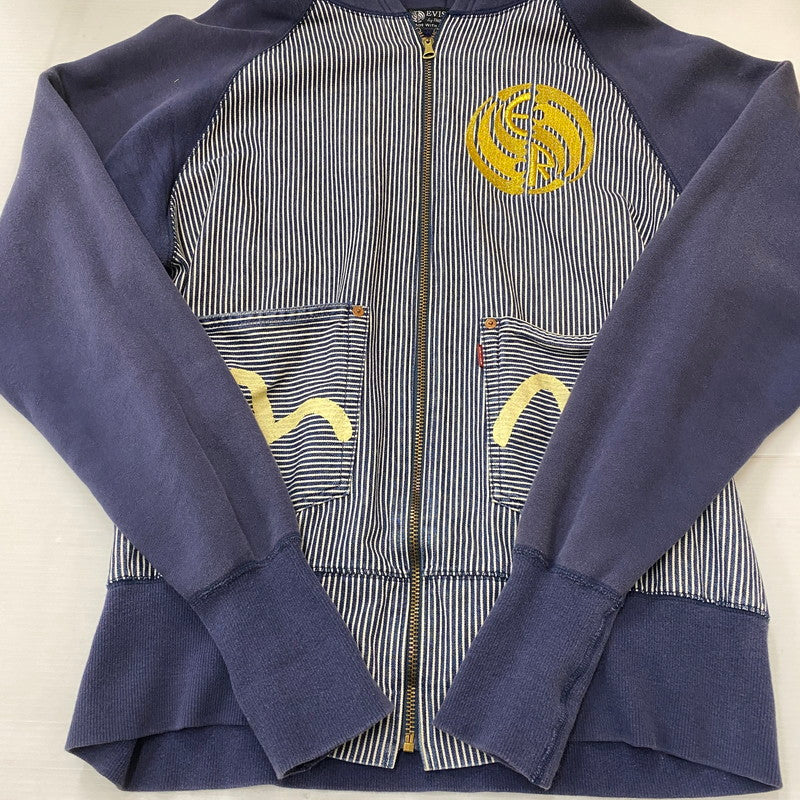 【中古品】【メンズ】 EVISU エヴィス × RING 別注 コラボ HICKORY FULL ZIP HOODIE ヒッコリー フルジップ フーディー トップス パーカー 145-250723-KS-17-tei カラー：ネイビー 万代Net店