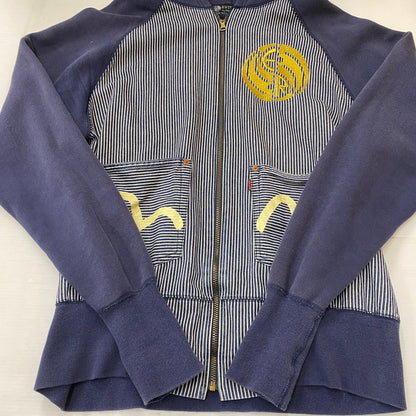 【中古品】【メンズ】 EVISU エヴィス × RING 別注 コラボ HICKORY FULL ZIP HOODIE ヒッコリー フルジップ フーディー トップス パーカー 145-250723-KS-17-tei カラー：ネイビー 万代Net店