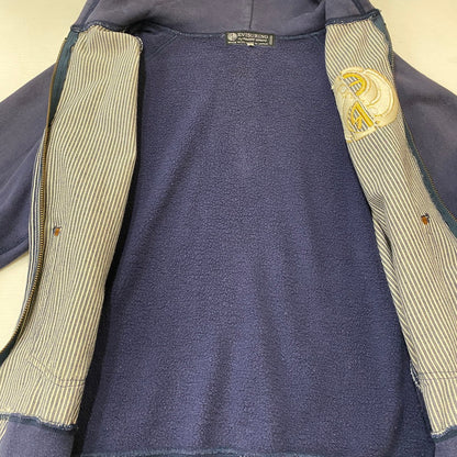 【中古品】【メンズ】 EVISU エヴィス × RING 別注 コラボ HICKORY FULL ZIP HOODIE ヒッコリー フルジップ フーディー トップス パーカー 145-250723-KS-17-tei カラー：ネイビー 万代Net店
