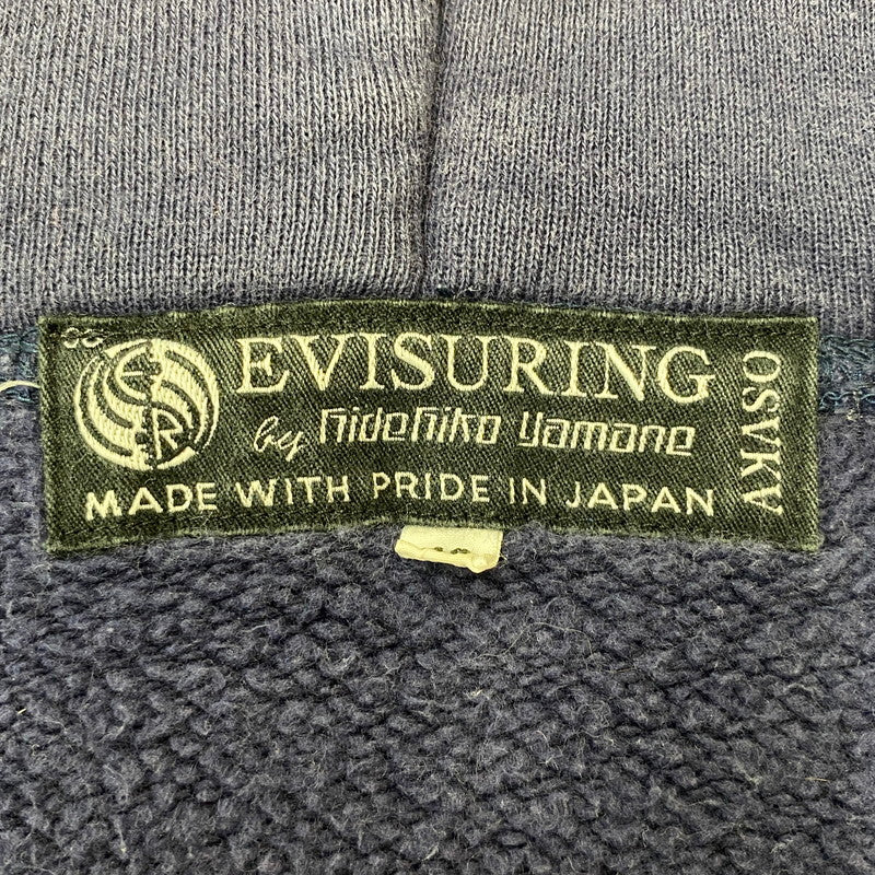 【中古品】【メンズ】 EVISU エヴィス × RING 別注 コラボ HICKORY FULL ZIP HOODIE ヒッコリー フルジップ フーディー トップス パーカー 145-250723-KS-17-tei カラー：ネイビー 万代Net店