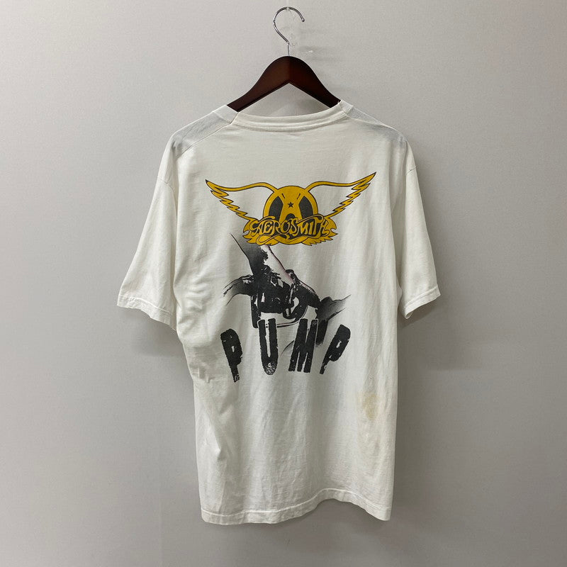 【現状渡し品】【メンズ】 UNKNOWN 80's AEROSMITH S/S PUMP TOUR TEE VINTAGE 80年代 エアロスミス ショートスリーブ パンプ ツアー Tシャツ 半袖 トップス ヴィンテージ 145-250723-KS-18-tei カラー：ホワイト 万代Net店
