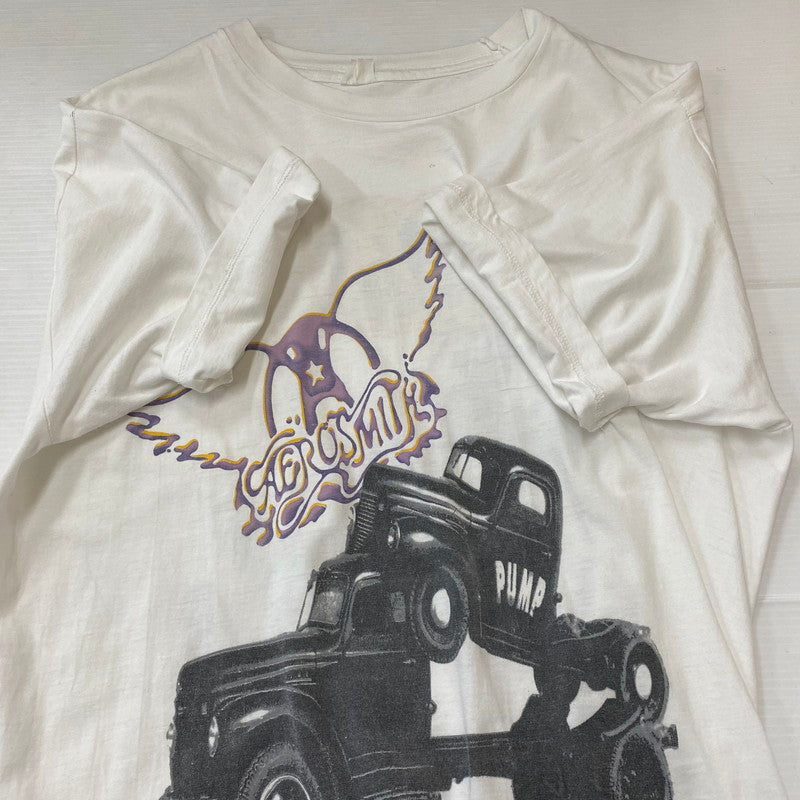 【現状渡し品】【メンズ】 UNKNOWN 80's AEROSMITH S/S PUMP TOUR TEE VINTAGE 80年代 エアロスミス ショートスリーブ パンプ ツアー Tシャツ 半袖 トップス ヴィンテージ 145-250723-KS-18-tei カラー：ホワイト 万代Net店