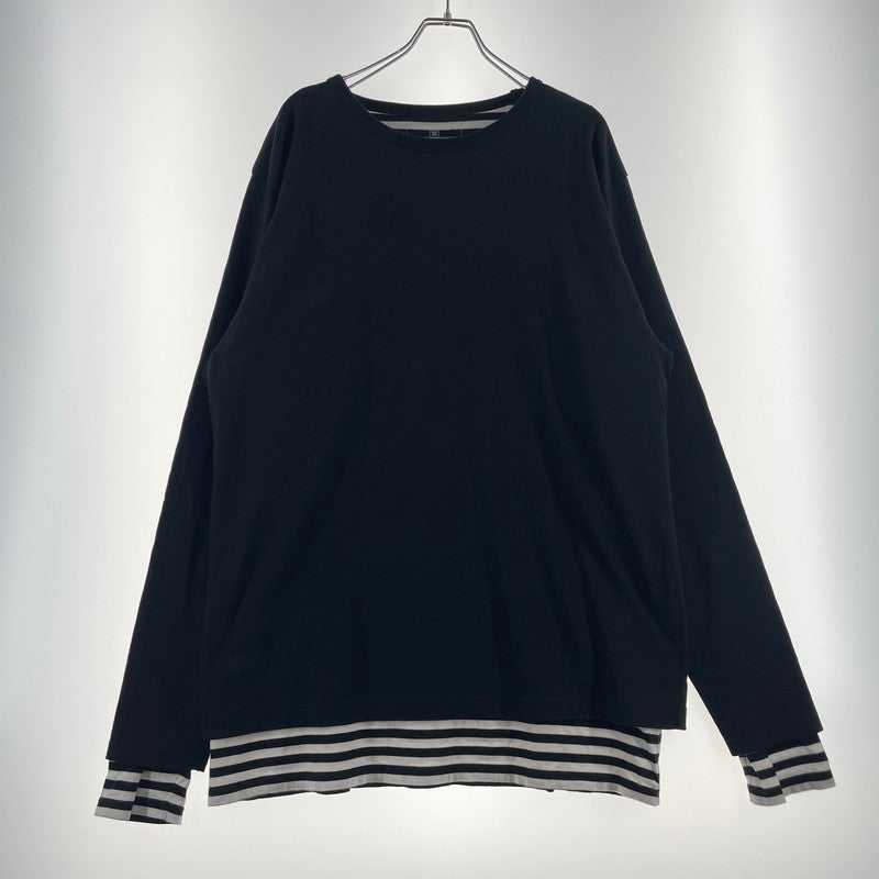 【中古品】【メンズ】 UNIFOAM EXEPERIMENT ユニフォーム エクスペリメント L/S BORDER LAYERED TEE UE-180067 ロングスリーブ ボーダー レイヤード Tシャツ 長袖 トップス 142-260723-sa-04-tei サイズ：2 カラー：ブラック 万代Net店