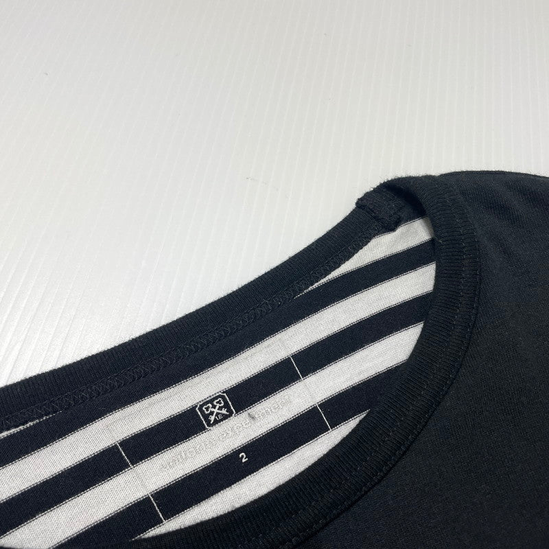 【中古品】【メンズ】 UNIFOAM EXEPERIMENT ユニフォーム エクスペリメント L/S BORDER LAYERED TEE UE-180067 ロングスリーブ ボーダー レイヤード Tシャツ 長袖 トップス 142-260723-sa-04-tei サイズ：2 カラー：ブラック 万代Net店