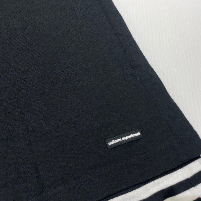 【中古品】【メンズ】 UNIFOAM EXEPERIMENT ユニフォーム エクスペリメント L/S BORDER LAYERED TEE UE-180067 ロングスリーブ ボーダー レイヤード Tシャツ 長袖 トップス 142-260723-sa-04-tei サイズ：2 カラー：ブラック 万代Net店