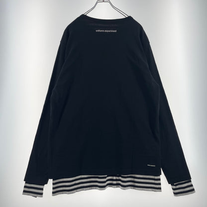 【中古品】【メンズ】 UNIFOAM EXEPERIMENT ユニフォーム エクスペリメント L/S BORDER LAYERED TEE UE-180067 ロングスリーブ ボーダー レイヤード Tシャツ 長袖 トップス 142-260723-sa-04-tei サイズ：2 カラー：ブラック 万代Net店